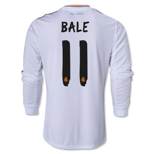 13-14 Real Madrid #11 BALE Home Long Sleeve Jersey Shirt [1402270122]