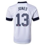 2013 USA #13 JONES Home White Soccer Jersey Shirt