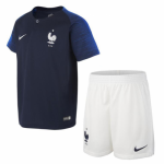Kids France Home Soccer Kit 2018 World Cup (Shirt+Shorts)