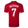 2013 England #7 BECKHAM Away Red Jersey Shirt