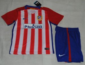 Kids Atletico Madrid Home Soccer Kit 2015-16(Shirt+Shorts)