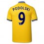 13-14 Arsenal #9 Podolski Away Yellow Jersey Shirt