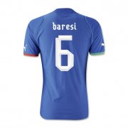 13-14 Italy #6 Baresi Home Blue Soccer Jersey Shirt