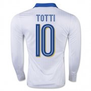 Italy LS Away Soccer Jersey 2016 10 Totti