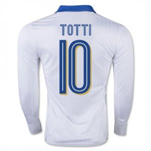 Italy LS Away Soccer Jersey 2016 10 Totti