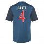 13-14 Bayern Munich #4 Dante Away Black&Blue Jersey Shirt