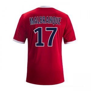 13-14 Olympique Lyonnais #17 Malbranque Away Red Jersey Shirt