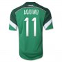 2014 Mexico #11 AQUINO Home Green Soccer Jersey Shirt
