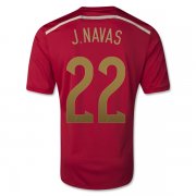 2014 Spain #22 J.NAVAS Home Red Jersey Shirt