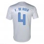 2013 Netherlands #4 F. De Boer Away White Jersey Shirt