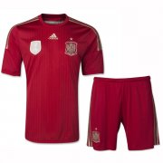 2014 Spain Home Red Jersey Kit(Shirt+Shorts)