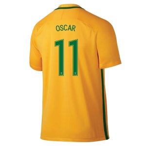 Brazil Home Soccer Jersey 2016 OSCAR #11