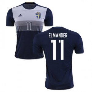 Sweden Away Soccer Jersey 2016 Elmander 11