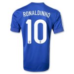 2013 Brazil #10 RONALDINHO Blue Away Jersey Shirt