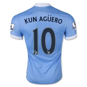 Manchester City Home Soccer Jersey 2015-16 KUN AGUERO #10