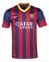 13-14 Barcelona #7 David Villa Home Soccer Jersey Shirt