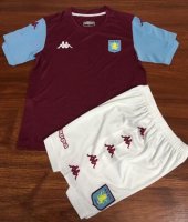 Children Aston Villa Home Soccer Suits 2019/20 Shirt and Shorts