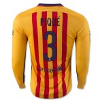 Barcelona LS Away Soccer Jersey 2015-16 PIQUE #3