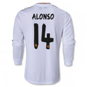 13-14 Real Madrid #14 ALONSO Home Long Sleeve Jersey Shirt