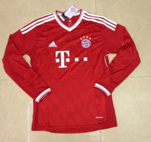 13-14 Bayern Munich Home Red Long Sleeve Jersey Shirt