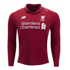 18-19 Liverpool Long Sleeve Home Soccer Jersey Shirt