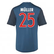 13-14 Bayern Munich #25 Muller Away Black&Blue Jersey Shirt