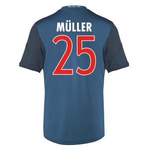 13-14 Bayern Munich #25 Muller Away Black&Blue Jersey Shirt