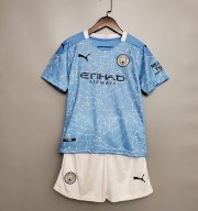Children Manchester City Home Soccer Uniforms 2020/21