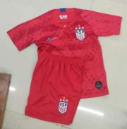 Children USA Away Red Soccer Suits 2019/20 Shirt and Shorts