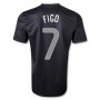 2013 Portugal #7 FIGO Away Black Jersey Shirt