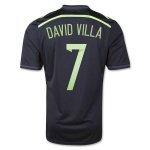 14-15 SPAIN DAVID VILLA #7 AWAY SOCCER JERSEY