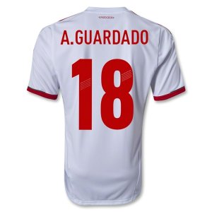 2013 Mexico #18 A.GUARDADO Away White Soccer Jersey Shirt