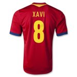 2013 Spain #8 XAVI Red Home Soccer Jersey Shirt