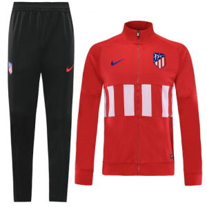 19-20 Atletico Madrid Red&White High Neck Collar Training Kit(Jacket+Trouser)