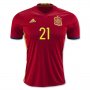 Spain Home Soccer Jersey 2016 SILVA #21