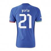 13-14 Italy #21 Pirlo Home Blue Soccer Jersey Shirt