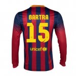 13-14 Barcelona #15 Bartra Home Long Sleeve Soccer Jersey Shirt