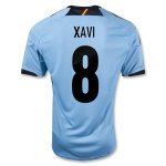 2012 Spain #8 Xavi Blue Away Soccer Jersey Shirt