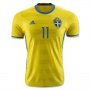 Sweden Home Soccer Jersey 2016 Larsson 11