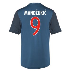 13-14 Bayern Munich #9 Mandzukic Away Black&Blue Jersey Shirt