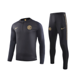 Inter Milan Black Zipper Sweat Shirt Kit 19/20 (Top+Trouser)