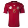 2014 Spain #15 RAMOS Home Red Jersey Shirt