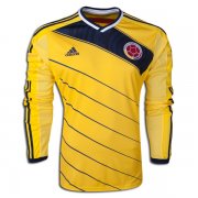 2014 World Cup Colombia Home Long Sleeve Soccer Jersey