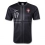 2013 Portugal #17 NANI Away Black Jersey Shirt