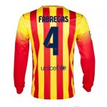 13-14 Barcelona #4 Fabregas Away Long Sleeve Soccer Jersey Shirt