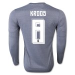 Real Madrid LS Away Soccer Jersey 2015-16 KROOS #8