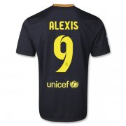 13-14 Barcelona #9 ALEXIS Away Black Soccer Jersey Shirt