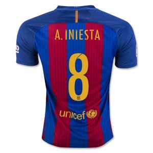 Barcelona Home Soccer Jersey 2016-17 A. INIESTA 8