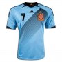2012 Spain #7 David Villa Blue Away Soccer Jersey Shirt