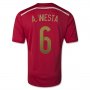 2014 Spain #6 A.INIESTA Home Red Jersey Shirt